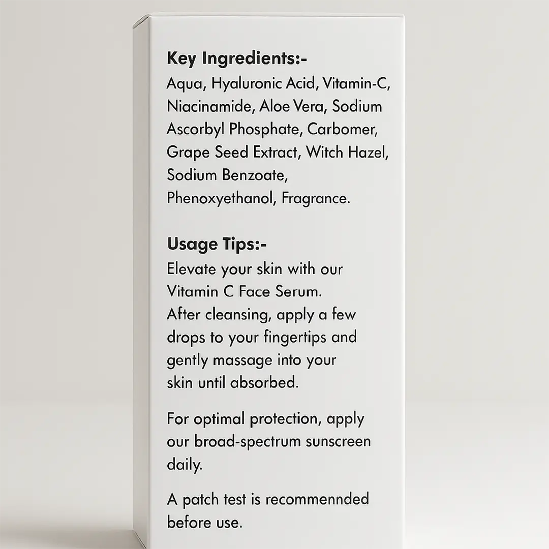 Vitamin C Face Serum with Niacinamide & Hyaluronic Acid – Brightening, Hydrating & Anti-Aging Formula